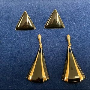 Black and Gold earrings (vintage)